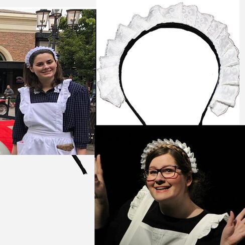 Women's Maid Cosplay Hair Hoop Gothic Headband white in Kuwait