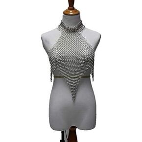 Advik Enterprises27 Chainmail Aluminium Chain Mail Bra Worn Viking Top Bikini Sexy Style in Saudi Arabia