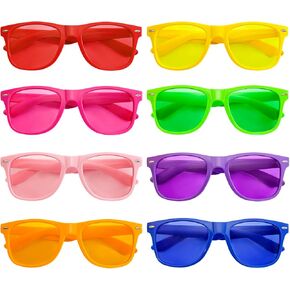 Pibupibu 8 Pack Colorful Sunglasses Bulk, Neon Colors Party Favor Supplies Unisex Sunglasses in Saudi Arabia