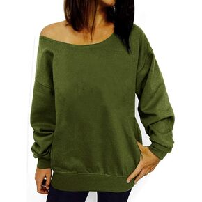 LYXIOF Womens Off Shoulder Sweatshirt Slouchy Long Sleeve Shirts Pullover Tops in Saudi Arabia