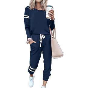 MASCOMODA 2024 Lounge Sets for Women Fall 2 Piece Outfits Tracksuit Jogger Set Long Sleeve Tops and Long Pants with Pockets in Saudi Arabia