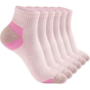 Womens Athletic Ankle Socks Cotton Thick Cushion Low Cut Running Sport Tab Socks 6 Pack
