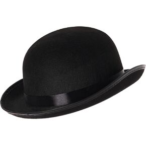 Spooktacular Creations Black Bowler Hat for Adults, Derby, Clown Bowler, Victorian Accessory for Children, Halloween Costume, Parties, Dress Ups in Kuwait