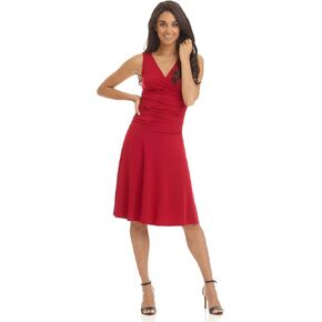 Rekucci Women's Slimming Sleeveless Fit-and-Flare Tummy Control Dress