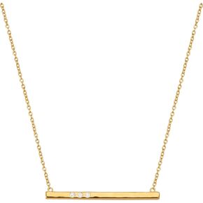Silpada 'Dotted Line' Pendant Necklace with Crystals in Gold-Plated Sterling Silver, 18" + 2" in Kuwait