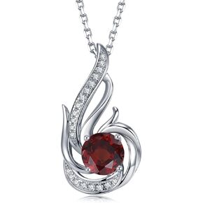 Leva Jewkis September Birthstone Created Blue Sapphire Necklace for Women Sterling Silver Phoenix Necklaces Birthday Anniversary Jewelry Gifts for Women Girls Mom, Adjustable Chain 16+2 Inches