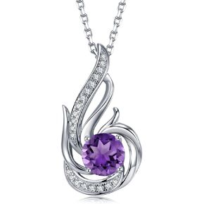 Leva Jewkis September Birthstone Created Blue Sapphire Necklace for Women Sterling Silver Phoenix Necklaces Birthday Anniversary Jewelry Gifts for Women Girls Mom, Adjustable Chain 16+2 Inches in Saudi Arabia