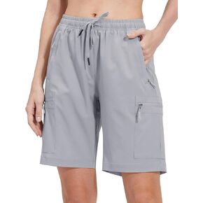 NOMINATE Womens Hiking Cargo Shorts Women Summer Bermuda Shorts for Golf Workout with Zipper Pockets Lightweight Casual
