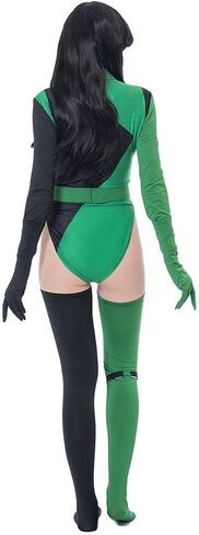 بدلة نسائية من RocailleCos أزياء Shego التأثيرية، بدلة Shego المثيرة، بدلة الهالوين الشريرة للغاية in Saudi Arabia