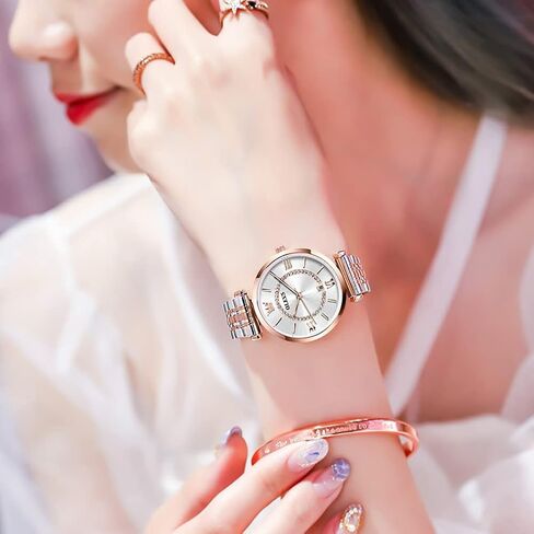 OLEVS Women Watches Japanese Quartz Waterproof Wristwatch Stainless Steel Strap Fashion Dress Luminous Lady Watch Bracelet Sets Valentines Day Gifts in Saudi Arabia