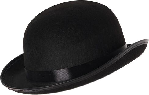 Spooktacular Creations Black Bowler Hat for Adults, Derby, Clown Bowler, Victorian Accessory for Children, Halloween Costume, Parties, Dress Ups in Saudi Arabia