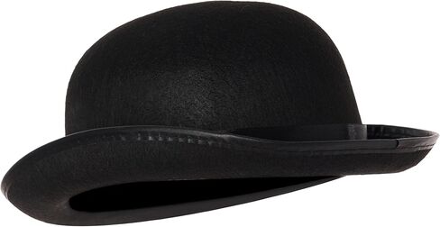 Spooktacular Creations Black Bowler Hat for Adults, Derby, Clown Bowler, Victorian Accessory for Children, Halloween Costume, Parties, Dress Ups in Saudi Arabia