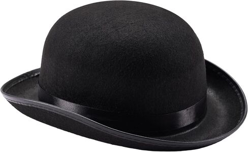 Spooktacular Creations Black Bowler Hat for Adults, Derby, Clown Bowler, Victorian Accessory for Children, Halloween Costume, Parties, Dress Ups in Saudi Arabia