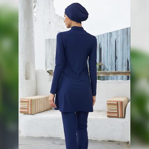 AWIBMK Muslim Swimsuits for Women Ruffled Full Coverage Swimwear Islamic Ladies Beachwear Swimming Burkini Hijab Swim Suit in Saudi Arabia