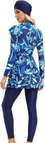 AWIBMK Muslim Swimsuits for Women Ruffled Full Coverage Swimwear Islamic Ladies Beachwear Swimming Burkini Hijab Swim Suit in Saudi Arabia