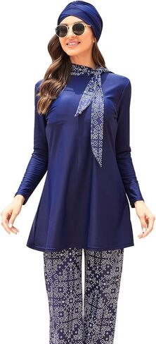 AWIBMK Muslim Swimsuits for Women Ruffled Full Coverage Swimwear Islamic Ladies Beachwear Swimming Burkini Hijab Swim Suit in Saudi Arabia