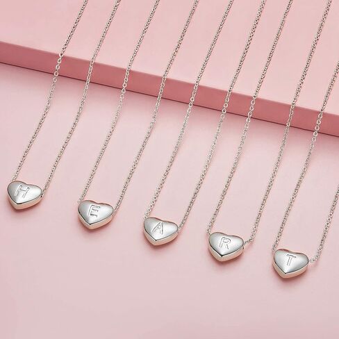 Monily Initial Heart Necklace for Girl Tiny Dainty Gold Plated Letters Heart Choker Necklaces for Women Gifts for Girls in Saudi Arabia