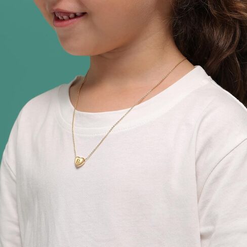 Monily Initial Heart Necklace for Girl Tiny Dainty Gold Plated Letters Heart Choker Necklaces for Women Gifts for Girls in Kuwait