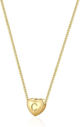 Monily Initial Heart Necklace for Girl Tiny Dainty Gold Plated Letters Heart Choker Necklaces for Women Gifts for Girls in Kuwait