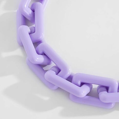 Colorful Chunky Resin Link Chain Necklaces Candy Color Acrylic Choker Dainty Lightweight Thick Punk Indie Y2k Paperclip Collar for Women Girls Jewelry in Kuwait