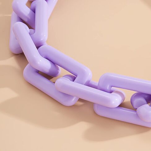 Colorful Chunky Resin Link Chain Necklaces Candy Color Acrylic Choker Dainty Lightweight Thick Punk Indie Y2k Paperclip Collar for Women Girls Jewelry in Kuwait