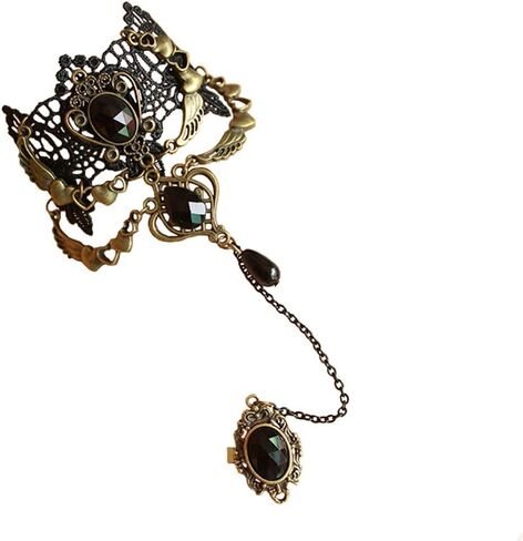 Youniker المختنق قلادة للنساء القوطية الأسود الدانتيل قلادة هالوين Steampunk زي حزب الشرير خمر الأميرة لوليتا الفيكتوري المختنق قلادة سلسلة مصاص دماء in Kuwait