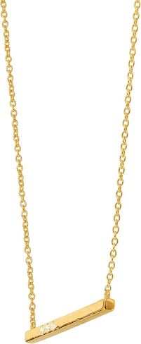 Silpada 'Dotted Line' Pendant Necklace with Crystals in Gold-Plated Sterling Silver, 18" + 2" in Kuwait