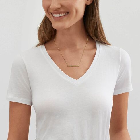 Silpada 'Dotted Line' Pendant Necklace with Crystals in Gold-Plated Sterling Silver, 18" + 2" in Kuwait