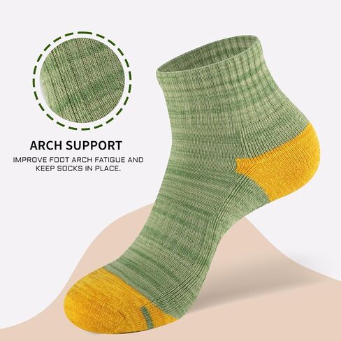 جوارب eallco النسائية للكاحل للجري ربع جوارب رياضية رياضية مبطنة 6 أزواج in Kuwait