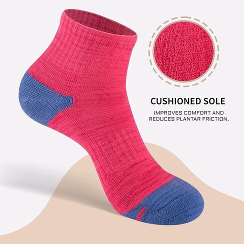 جوارب eallco النسائية للكاحل للجري ربع جوارب رياضية رياضية مبطنة 6 أزواج in Kuwait