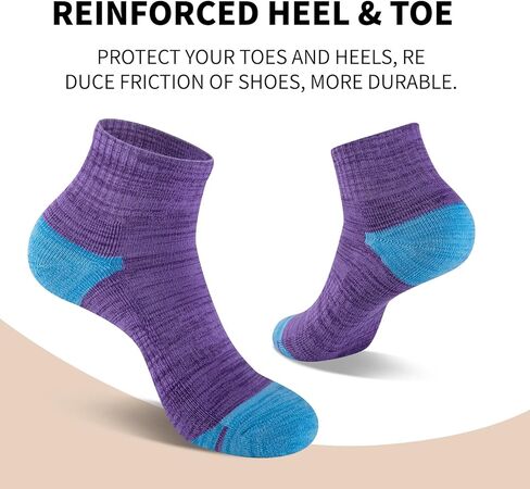 جوارب eallco النسائية للكاحل للجري ربع جوارب رياضية رياضية مبطنة 6 أزواج in Kuwait
