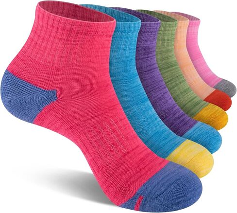 جوارب eallco النسائية للكاحل للجري ربع جوارب رياضية رياضية مبطنة 6 أزواج in Kuwait