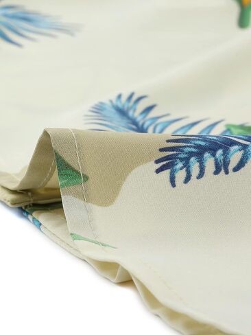 Allegra K Women's Hawaiian Shirt Floral Leaves Printed Short Sleeve Top Button Down Shirt in Kuwait