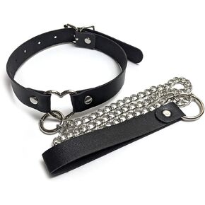 IMAKARA Leather Collar Choker Necklace for Women Punk Leash Goth Y2K Cosplay Costume Accessories