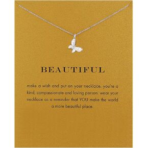 Baydurcan Friendship Anchor Compass Necklace Good Luck Elephant Pendant Chain Necklace with Message Card Gift Card
