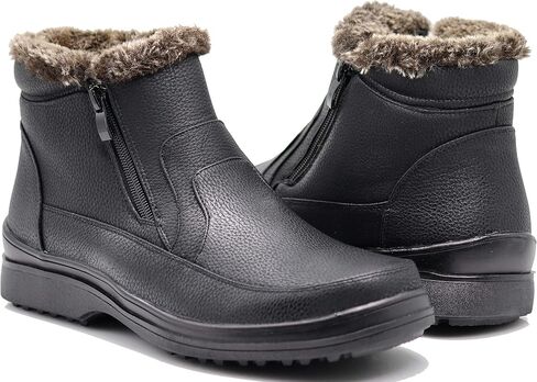 Enzo Romeo RU2N Men's Winter Cold Weather Snow Boots with Fur Fleece Lining Slip On Shoes in Saudi Arabia
