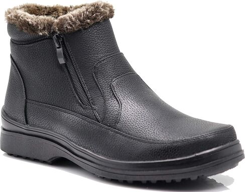 Enzo Romeo RU2N Men's Winter Cold Weather Snow Boots with Fur Fleece Lining Slip On Shoes in Saudi Arabia