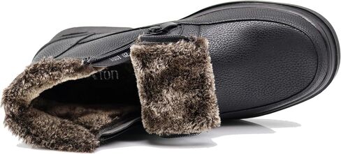 Enzo Romeo RU2N Men's Winter Cold Weather Snow Boots with Fur Fleece Lining Slip On Shoes in Saudi Arabia