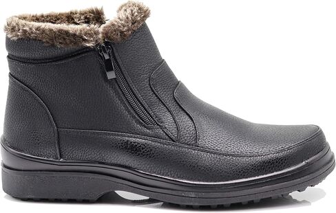 Enzo Romeo RU2N Men's Winter Cold Weather Snow Boots with Fur Fleece Lining Slip On Shoes in Saudi Arabia
