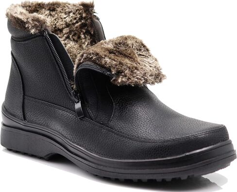 Enzo Romeo RU2N Men's Winter Cold Weather Snow Boots with Fur Fleece Lining Slip On Shoes in Saudi Arabia
