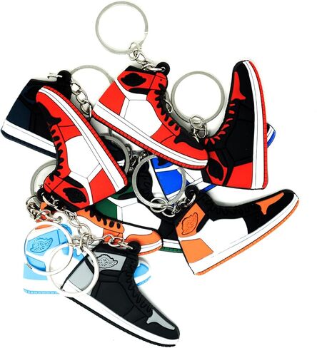 4Hrse - Retro Shoe Rubber Sneaker Key chains Birthday Party Favors Fun Gifts Hype Props Celebration Decoration Kids Mystery Goodie Bag Prizes (Random Pack of 10) in Kuwait