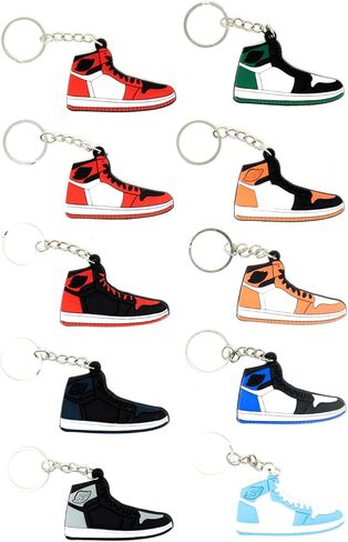 4Hrse - Retro Shoe Rubber Sneaker Key chains Birthday Party Favors Fun Gifts Hype Props Celebration Decoration Kids Mystery Goodie Bag Prizes (Random Pack of 10) in Kuwait