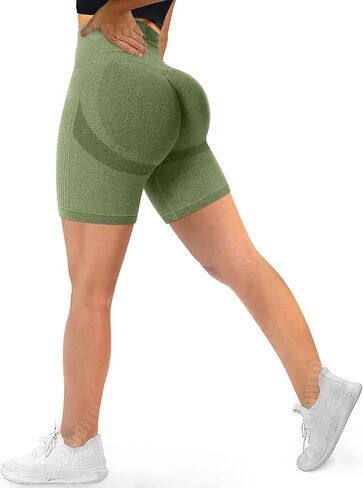 Scrunch بعقب رفع السراويل للنساء تجريب الصالة الرياضية ابتسامة كفاف لفافة ساق غير مخيطة عالية الخصر Ruched الغنيمة اليوغا السراويل in Kuwait