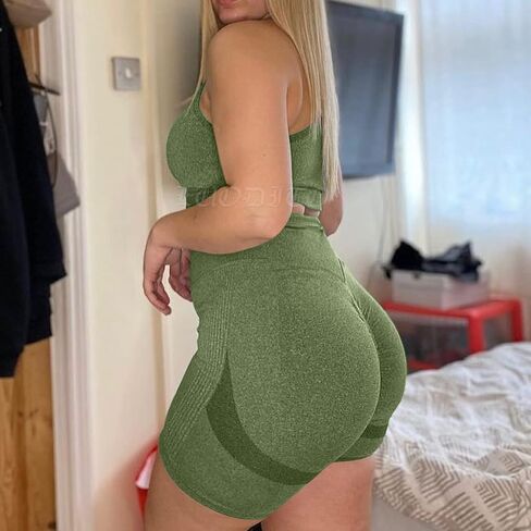 Scrunch بعقب رفع السراويل للنساء تجريب الصالة الرياضية ابتسامة كفاف لفافة ساق غير مخيطة عالية الخصر Ruched الغنيمة اليوغا السراويل in Kuwait