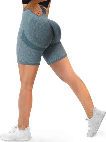 Scrunch Butt Lifting Shorts for Women Workout Gym Smile Contour Seamless Leggings High Waist Ruched Booty Yoga Shorts in Kuwait