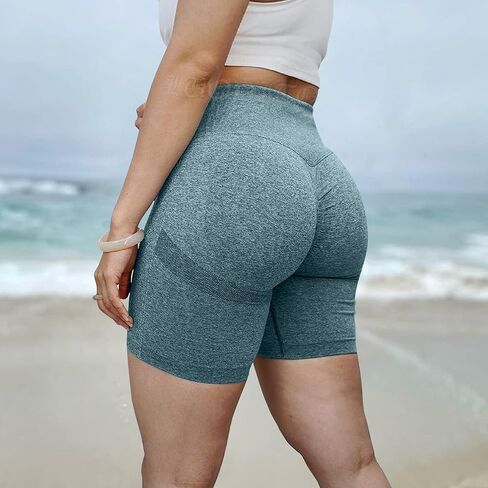 Scrunch Butt Lifting Shorts for Women Workout Gym Smile Contour Seamless Leggings High Waist Ruched Booty Yoga Shorts in Kuwait