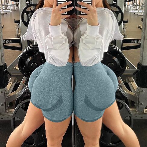 Scrunch Butt Lifting Shorts for Women Workout Gym Smile Contour Seamless Leggings High Waist Ruched Booty Yoga Shorts in Kuwait