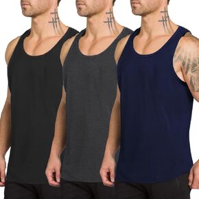 تيشيرتات TURETRENDY للرجال مكونة من 3 قمصان للتمرين سريعة الجفاف بدون أكمام لصالة الألعاب الرياضية Stringer Muscle