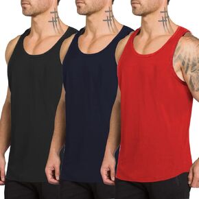 تيشيرتات TURETRENDY للرجال مكونة من 3 قمصان للتمرين سريعة الجفاف بدون أكمام لصالة الألعاب الرياضية Stringer Muscle in Kuwait