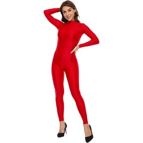 Kepblom Womens Turtleneck Long Sleeve Dance Unitard One Piece Full Bodysuit Costumes in Saudi Arabia